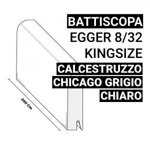 Battiscopa Egger 8/32 Kingsize Calcestruzzo Chicago Grigio chiaro