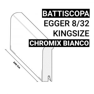 Battiscopa Egger 8/32 Kingsize Chromix Bianco