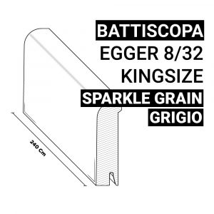 Battiscopa Egger 8/32 Kingsize Sparkle Grain Grigio