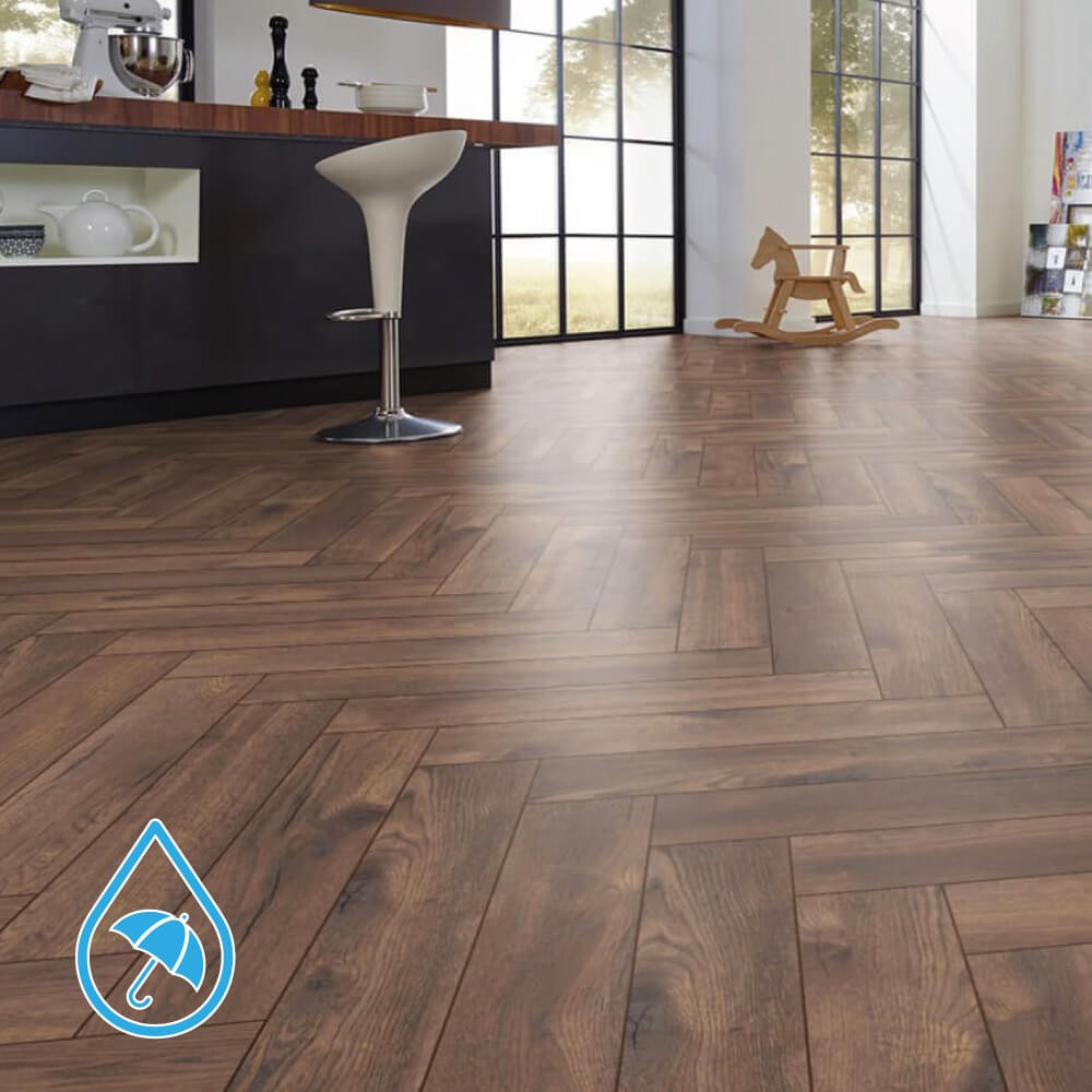 Kronotex laminato spina di presce Calais Oak D4766 resistente all'acqua